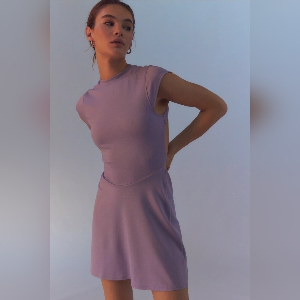 Silence + Noise Sadie Cutout Mini Dress Lilac Size Small Spring Summer